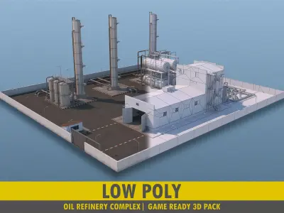 Refinery  Complex - Pack Low-poly 3D model
