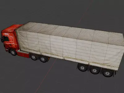  European Cargo Truck 8x4 Low-poly 3D model