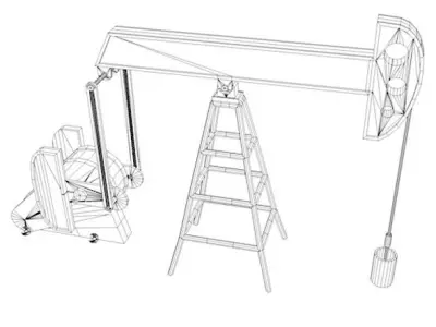 Oil Pumpjack 3D model buy