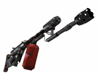 flame gun Low-poly 3D model purchase