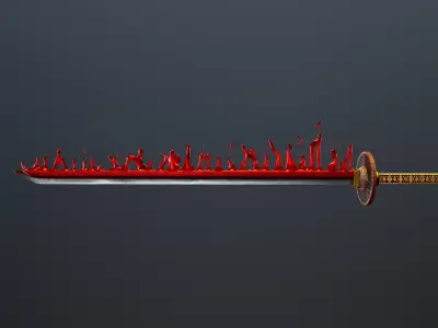 Sword stylized  Low-poly 3D model purchase