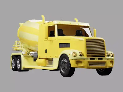 concrete mixer truck Low-poly 3D model Low-poly