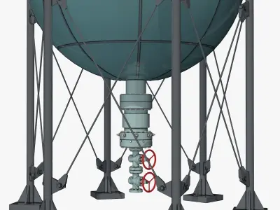 Industrial Storage Spherical Tank 3D model