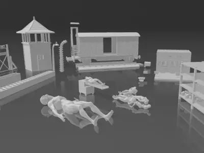 Auschwitz-birkenau Diorama 3D print model
