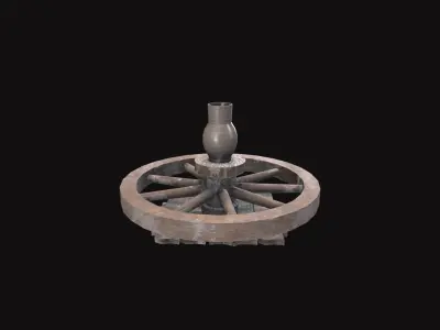 Medieval Pottery Wheel Low-poly 3D model
