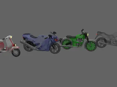 BIKES PACK Low-poly 3D model