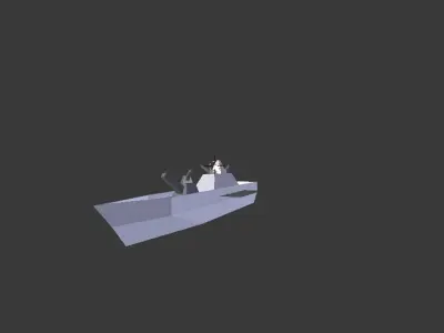 Frigate submarine Low-poly 3D model