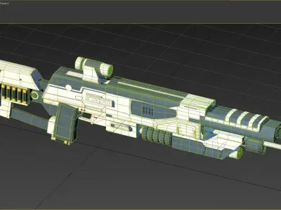 Futuristic Shotgun Low-poly 3D model Low-poly 3D model