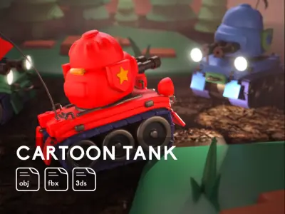 Tank - Cartoon Toy 3D model