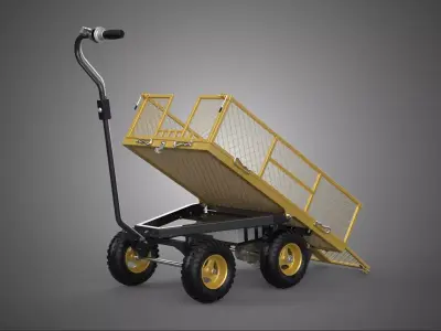 ELECTRIC MOTOR TIPPER TILTING TILT UNLOAD BED TROLLEY CART WAGON 3D model