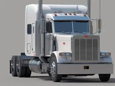 Truck 379 with interior  3D model