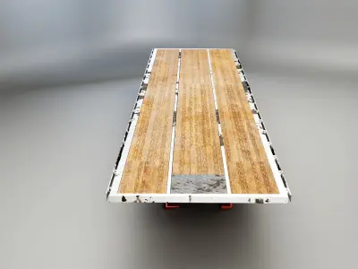 Used Flatbed Semi-Truck Trailer 3D model purchase
