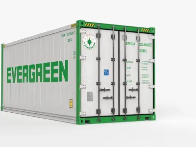 20ft EVERGREEN shipping Container Reefer CARRIER 3D model