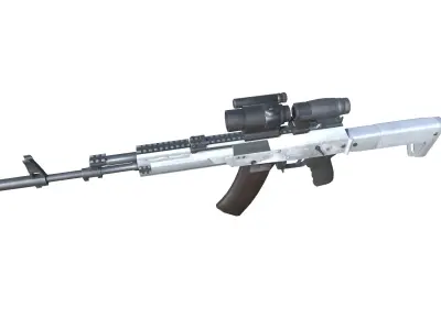 13-AK12-gun model 3d game ready model Low-poly 3D model Low-poly 3D model