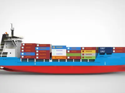 Container Ship Low-poly 3D model buy