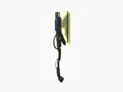 SciFi War Axe A05 Black Yellow - Sci Fi Weapon Design Low-poly 3D model