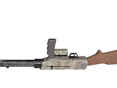 Survival Combat Rifle Post Apocalyptic PBR Game Weapon Low-poly 3D model