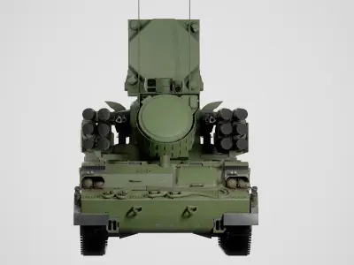 Lowpoly Pantsir-S2 Missile System Low-poly 3D model