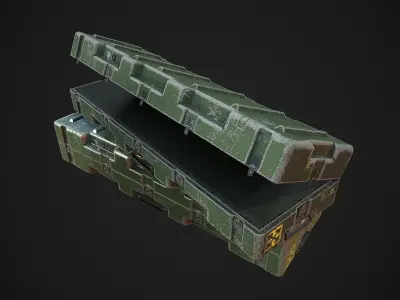 Military Weapon Supplies Crate - Gun pelican case Low-poly 3D model