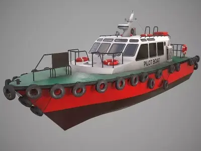 Pilot Boat Low-poly 3D model purchase