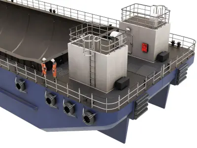 Split Hopper Barge 3D model