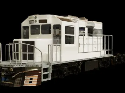 train with flat wagon Low-poly 3D model