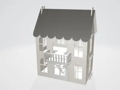 Bird House Low-poly 3D model 2