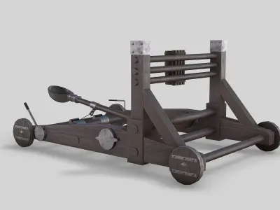 MEDIEVAL Catapult Low-poly 3D model get