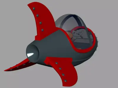 Spacecraft lowpoly  Game  model Low-poly 3D model