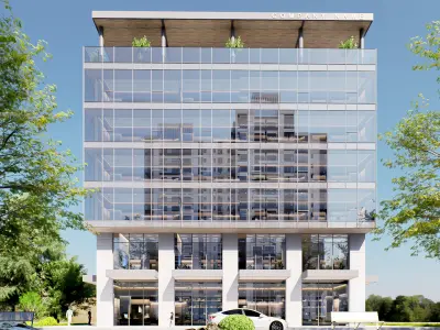 office building Low-poly 3D model 3