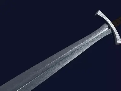 Xyphos sword with Falchion handle Low-poly 3D model