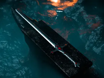 Essessas Unholy Sword Low-poly 3D model