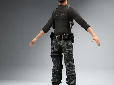 The Dude Rigged Low-poly 3D model