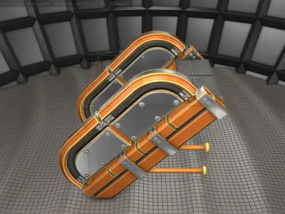 Sci-Fi Stairs - 29 - Orange  Version Low-poly 3D model