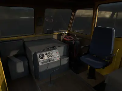 Soviet Railroad Trolley MK2-15 Low-poly 3D model