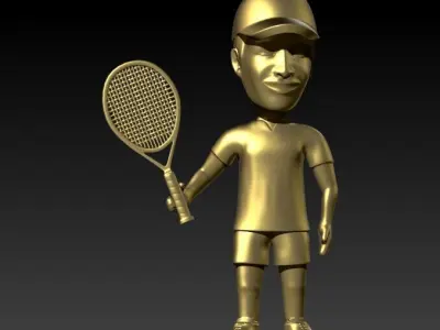 male Tennis Player Pendant  3D print model