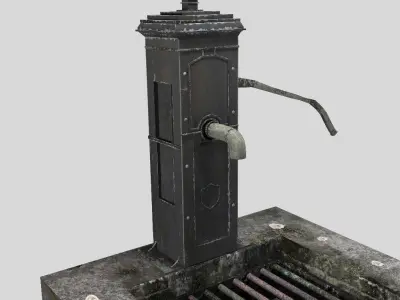 Victorian Hand Water Pump Black Model 3D model