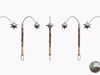 Medival One Ball Flail Low-poly 3D model