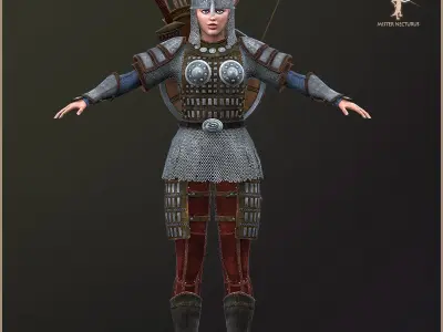 Eva Archer Light Version Low-poly 3D model