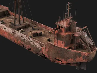 Abondened Ship Low-poly 3D model