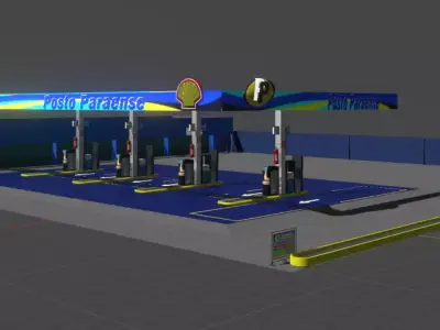 POSTO DE GASOLINA Low-poly 3D model