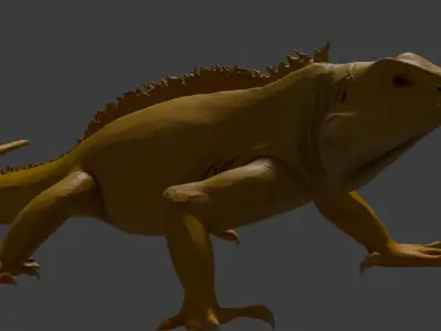 Golden Iguana 3D model