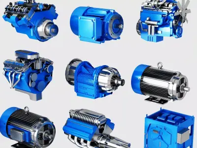 Ultimate Industrial Engines And Mechanical Motors Collection 3D model