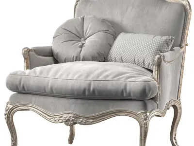 antique louis armchair art 245 3D model