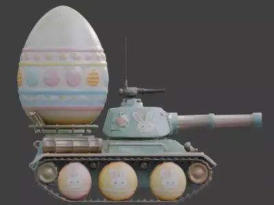 EASTER THEMED TANK 3D MODEL Low-poly 3D model