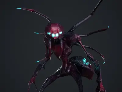 Spider Creature Low-poly 3D model