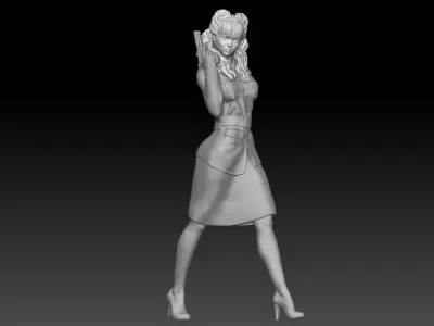 pin up military girl 1 3D print model