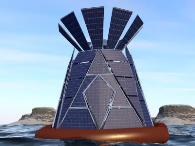 Floating Solar panel 3D model