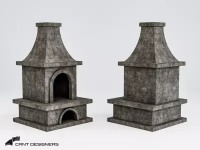 Medieval Forge Furnace Low-poly 3D model