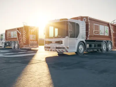 Organic garbage truck unbranded 3D model